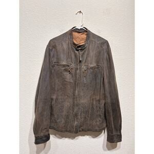 Missani Le Collezioni Brown Leather Jacket Size Extra Large